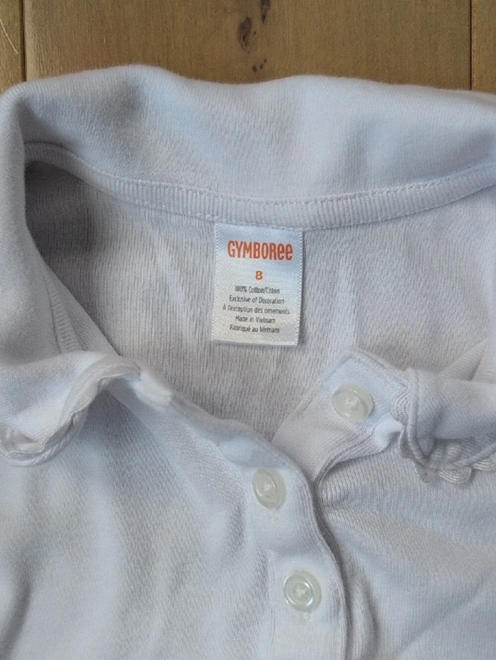 Gymboree White Girls Polo Top with Scalloped Peter Pan Collar